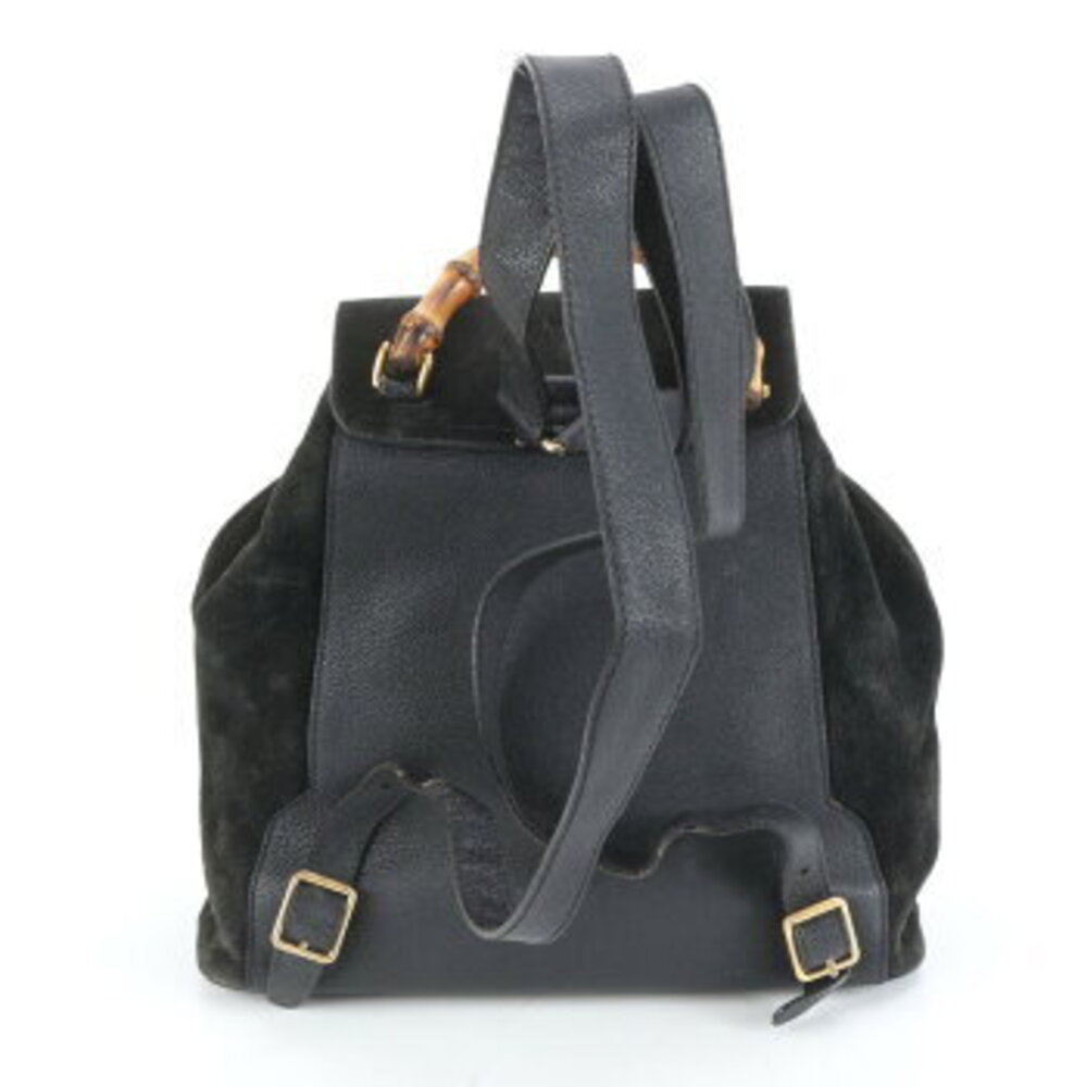 Gucci Bamboo leather backpack black - Picture 3 of 9